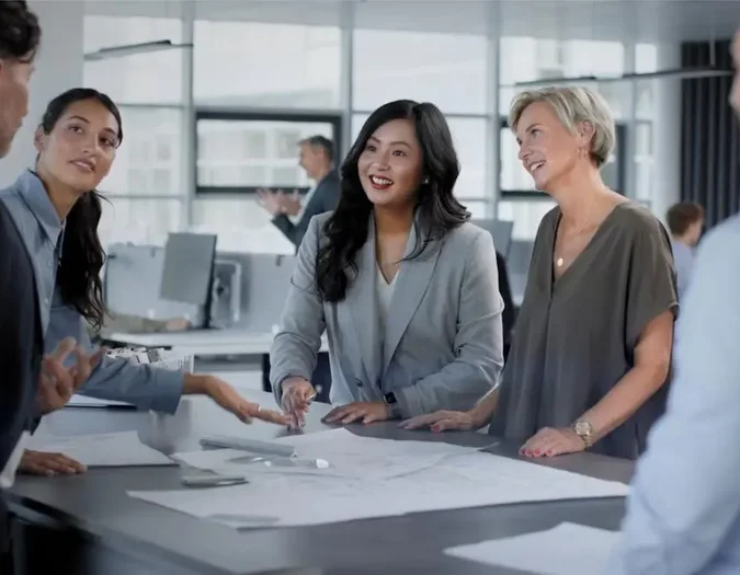 Career page video featuring office team collaboration