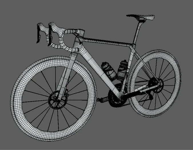 3D rendered bicycle visualization