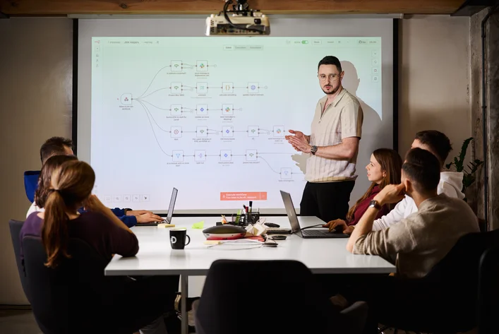 Business strategy meeting presentation