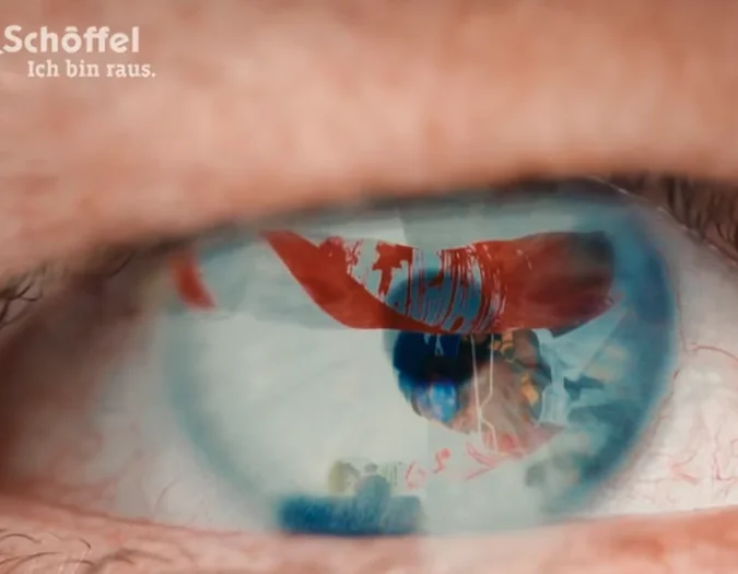 Close-up of human eye for video production