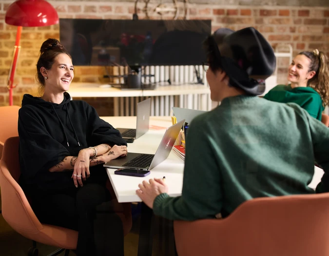 Team members having a creative meeting