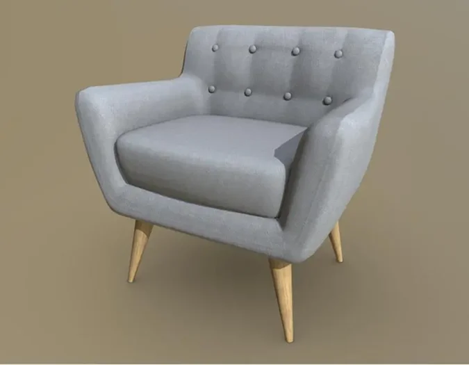 3D rendered armchair visualization