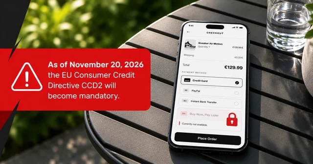 Checkout screen showing payment method selection with a buy now pay later option