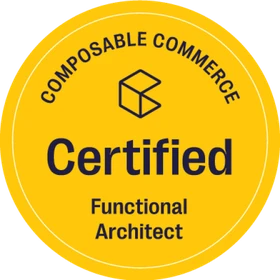 Composable Commerce Certified Functional Architect certification badge