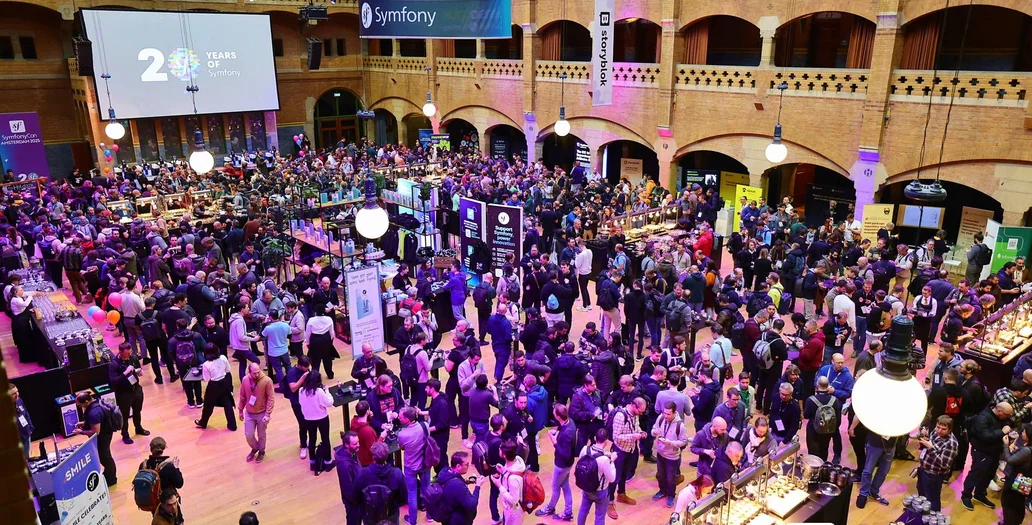 Symfony community gathering in large conference hall
