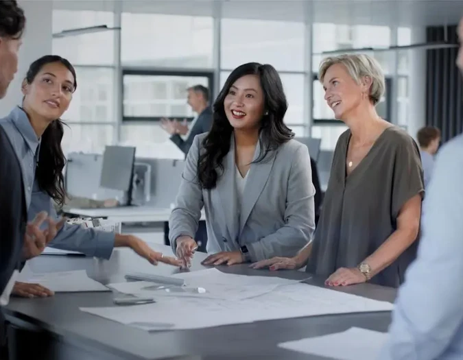 Career page video featuring office team collaboration