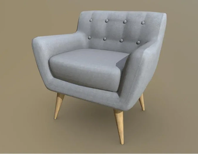 3D rendered armchair visualization