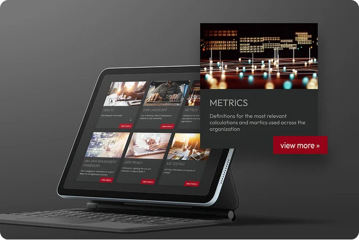 Integrated knowledge base interface displayed on tablet and laptop screen