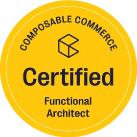 Composable Commerce Certified Functional Architect certification badge