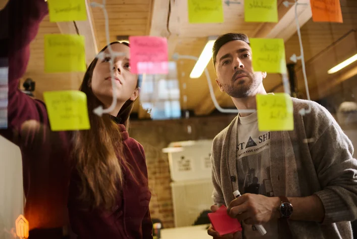 Strategy planning with sticky notes